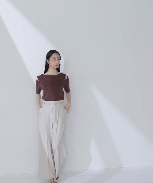 NATURAL BEAUTY BASIC(ナチュラルビューティーベーシック)の「◇ダブルベルトワイドパンツ(その他パンツ・レディース・ベージュ/ブラック/ブルー・SMALL/MEDIUM/P/S)」の17枚目の写真