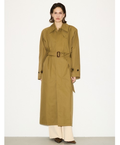 THROW by SLY（スローバイスライ）の「THROW　DOLMAN SOUTIEN COLLAR COAT ドルマン ステンカラー コート（ステンカラーコート・レディース・ライトベージュ/ベージュ・FREE）」の2枚目の写真