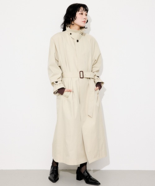 THROW by SLY（スローバイスライ）の「THROW　DOLMAN SOUTIEN COLLAR COAT ドルマン ステンカラー コート（ステンカラーコート・レディース・ライトベージュ/ベージュ・FREE）」の17枚目の写真