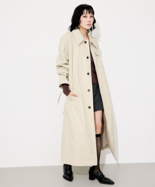 THROW by SLY（スローバイスライ）の「THROW　DOLMAN SOUTIEN COLLAR COAT ドルマン ステンカラー コート（ステンカラーコート・レディース・ライトベージュ/ベージュ・FREE）」の19枚目の写真
