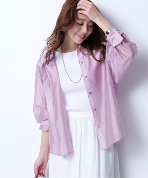 JUSGLITTY 新品未使用タグ付き カラーシアーシャツ JUSGLITTY 新品未使用タグ付き カラーシアーシャツ - メルカリ