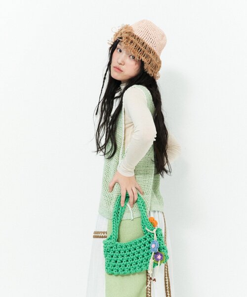 ear PAPILLONNER（イアパピヨネ）の「【MISU A BARBE(ミスアバルブ）】MELTED HAT/ハット（ハット・レディース・ネイビー/オレンジ・FREE）」の21枚目の写真