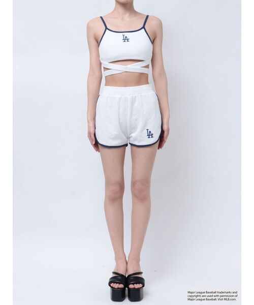 GYDA（ジェイダ）の「GYDA［MLB］フロントクロスビスチェ（キャミソール・レディース・グレー/オフホワイト/ブラック・FREE）」の7枚目の写真