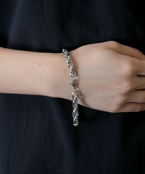 【サマーセール中】Euro Vintage ブレスレット 20/80 | STERLING SILVER MIXED ID CHAIN BRACELET | hazy