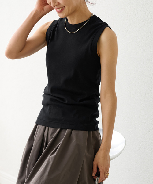 JOURNAL STANDARD relume（ジャーナルスタンダード　レリューム）の「《WEB限定追加》汗ジミ防止コンパクトタンク（タンクトップ・レディース・グレー/ブラック/ホワイト・FREE）」の2枚目の写真