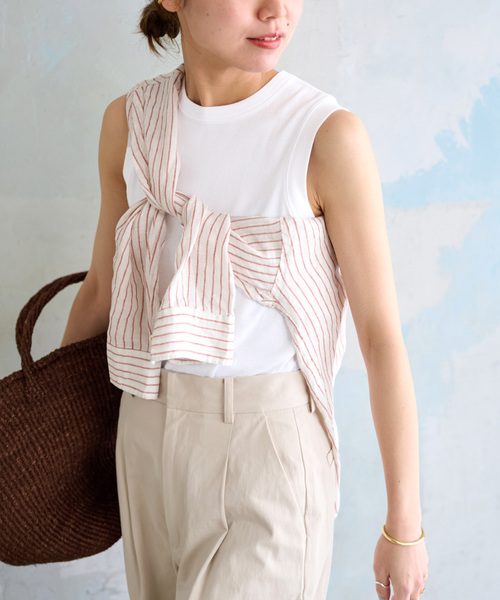 JOURNAL STANDARD relume（ジャーナルスタンダード　レリューム）の「《WEB限定追加》汗ジミ防止コンパクトタンク（タンクトップ・レディース・グレー/ブラック/ホワイト・FREE）」の21枚目の写真