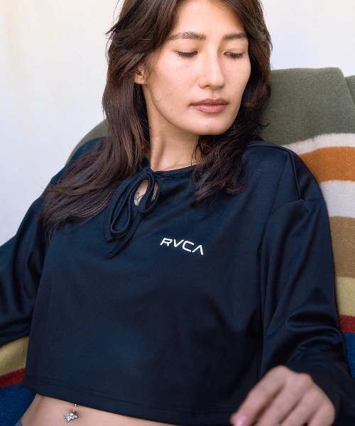 RVCA レディース MINI RVCA UTILITY LS TEE 長袖サーフTシャツ 【2025年春夏モデル】/ルーカ水陸両用ショート丈(短丈)吸水速乾UVケア長袖ラッシュガード・サーフT(水着)