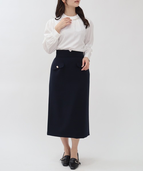 TRUDEA(トルディア)の「スタンドカラーパール装飾ブラウス(シャツ/ブラウス・レディース・ホワイト/グリーン/ピンク/ブルー・MEDIUM)」の20枚目の写真