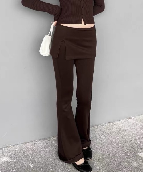 gossip！ロサンゼルス（ゴシップロサンゼルス）の「ミニスカートレイヤリング フレアパンツ（その他パンツ・レディース・ブラック/ブラウン・M/S）」の9枚目の写真