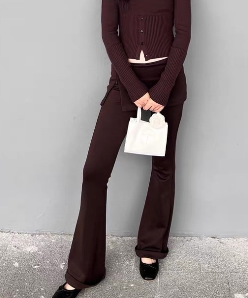gossip！ロサンゼルス（ゴシップロサンゼルス）の「ミニスカートレイヤリング フレアパンツ（その他パンツ・レディース・ブラック/ブラウン・M/S）」の8枚目の写真