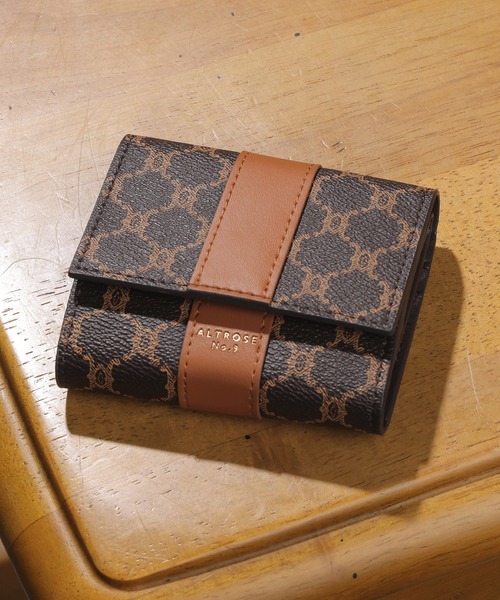 セール】モノグラム バイカラー ボックスコイン 三つ折り財布