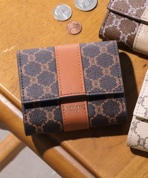 セール】モノグラム バイカラー ボックスコイン 三つ折り財布