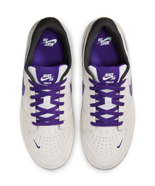 NIKE SB(ナイキエスビー)の「NIKE SB/ナイキエスビー メンズ レディース スニーカー SB FORCE 58 フォース DV5477-006(スニーカー・メンズ・ホワイト×パープル・28.0cm/27.0cm/26.0cm/25.0cm/24.0cm/23.0cm/29.0cm/28.5cm/27.5cm/26.5cm/25.5cm/24.5cm/23.5cm)」の6枚目の写真
