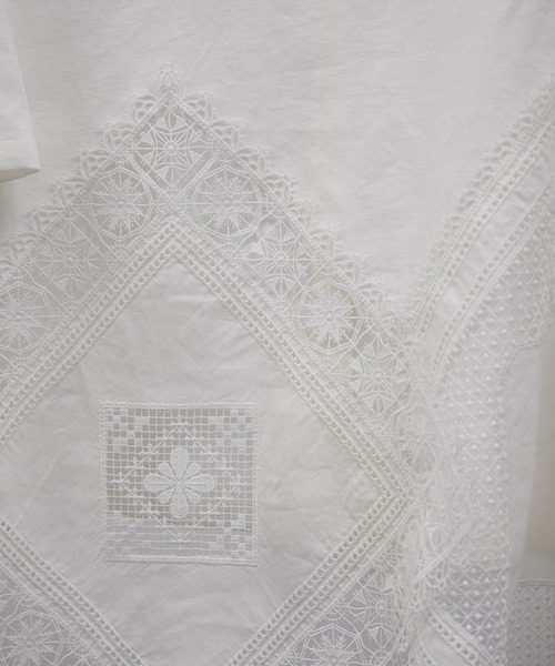 SALON adam et rope'（サロン アダム エ ロペ）の「ヘムクロスレースハーフスリーブプルオーバー（Tシャツ/カットソー・レディース・ブラック/ホワイト・FREE）」の22枚目の写真