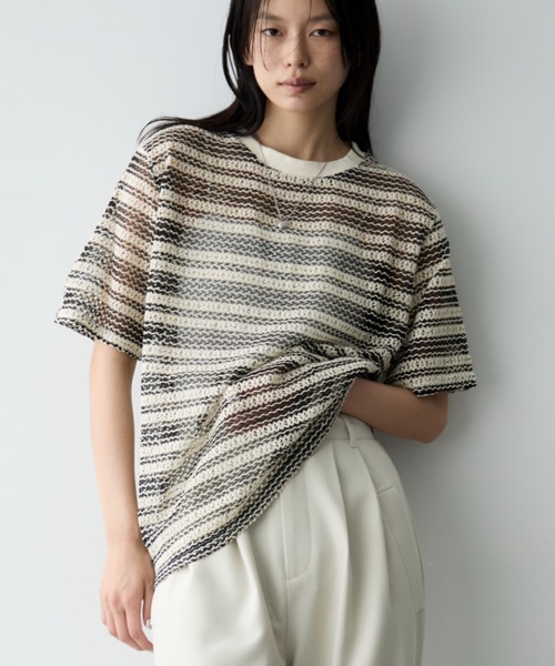 tシャツ SUGAR ROSE  メッシュティアードプルオーバー レディース dcxm0513-m-01-pl.jpg