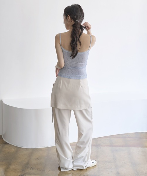 UNE MANSION（ユヌマンション）の「【肩紐調節可能】【カップ付き】レースフラワーパターンキャミソール（キャミソール・レディース・ホワイト/スカイブルー・FREE）」の14枚目の写真