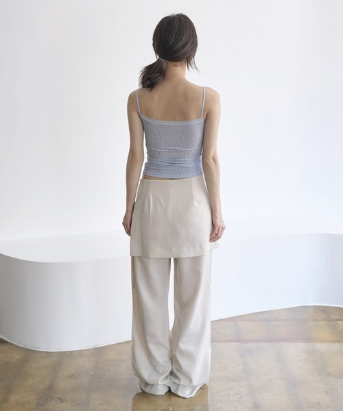 UNE MANSION（ユヌマンション）の「【肩紐調節可能】【カップ付き】レースフラワーパターンキャミソール（キャミソール・レディース・ホワイト/スカイブルー・FREE）」の20枚目の写真