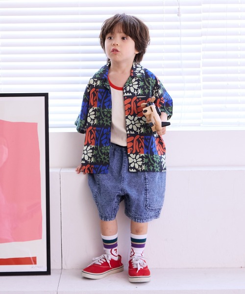 Life Support Products（ライフサポートプロダクツ）の「デニムクライミングBIGポケットショートパンツ（デニムパンツ・キッズ・ネイビー/ブラック・140/150/90/100/110/120/80/130/95）」の4枚目の写真