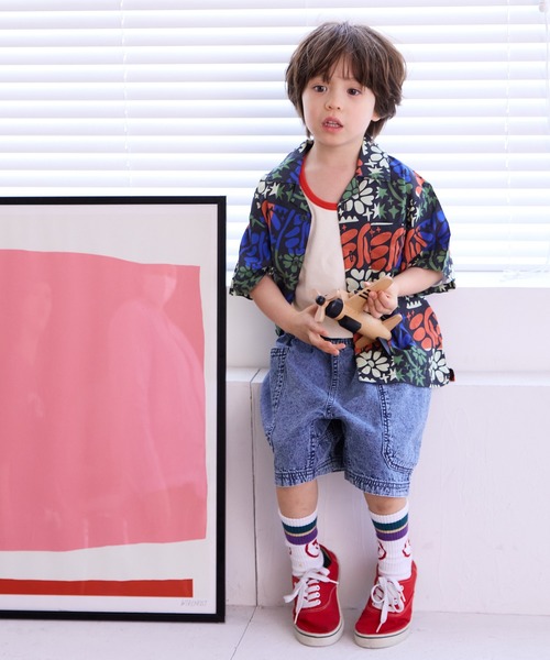 Life Support Products（ライフサポートプロダクツ）の「デニムクライミングBIGポケットショートパンツ（デニムパンツ・キッズ・ネイビー/ブラック・140/150/90/100/110/120/80/130/95）」の5枚目の写真