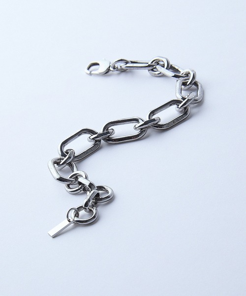 CLEL(クレイル)の「【CLEL】Chain Brass Bracelet/チェーンブラスブレスレット(サイズ調節可)(ブレスレット・メンズ・シルバー系・FREE)」の2枚目の写真