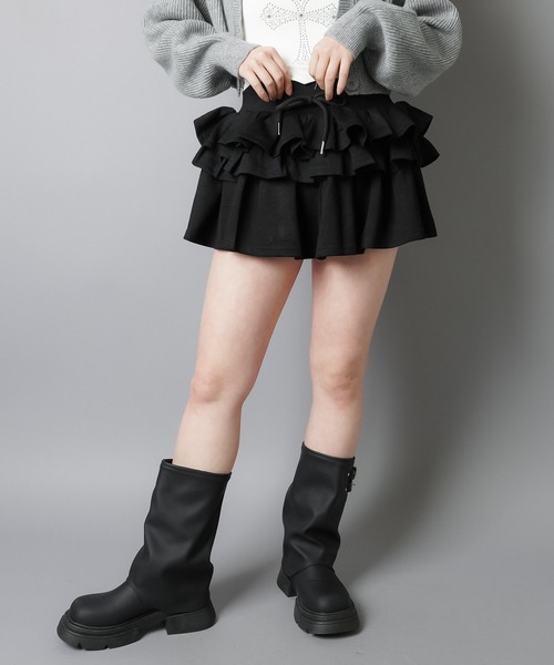 ロープリーツティアードミニスカート ワッシャープリーツティアードミニスカート (2color) | ファッション