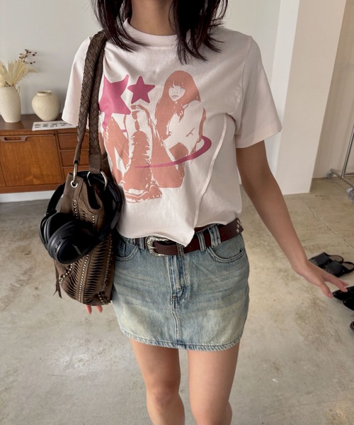 FOLLOWIN（フォロウィン）の「【インナーパンツ付き】スタンダードヴィンテージデニムミニスカート（デニムスカート・レディース・ライトブルー/ブラック・MEDIUM/SMALL）」の6枚目の写真