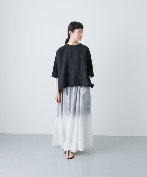 かぐれ / かぐれ リネンクルーネックハーフスリーブ リネンクルーネックハーフスリーブ（シャツ/ブラウス）｜かぐれ