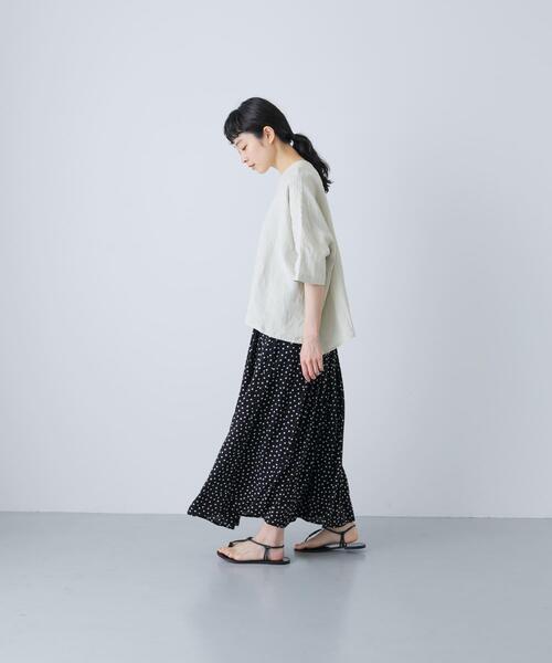 リネンクルーネックハーフスリーブ(シャツ/ブラウス)|かぐれ リネンクルーネックハーフスリーブ(シャツ/ブラウス)|かぐれ