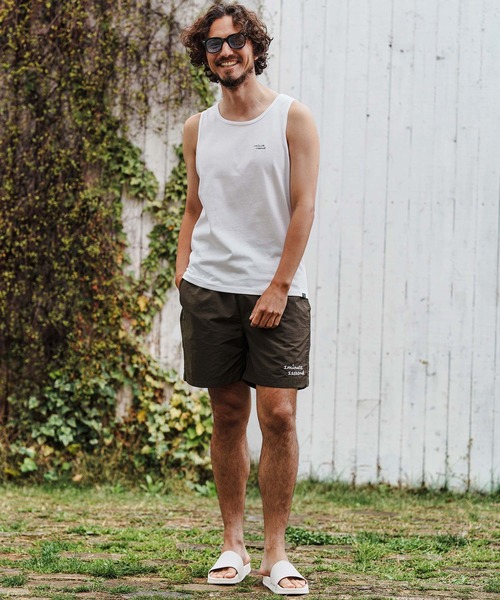 1minute 1second(ワンミニットワンセカンド)の「mta564-cursive print tank top タンクトップ(タンクトップ・メンズ・ブラック×ホワイト/ホワイト×グレー・M/L/XL)」の6枚目の写真