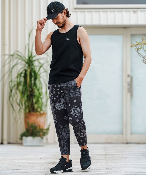 1minute 1second(ワンミニットワンセカンド)の「mta564-cursive print tank top タンクトップ(タンクトップ・メンズ・ブラック×ホワイト/ホワイト×グレー・M/L/XL)」の13枚目の写真