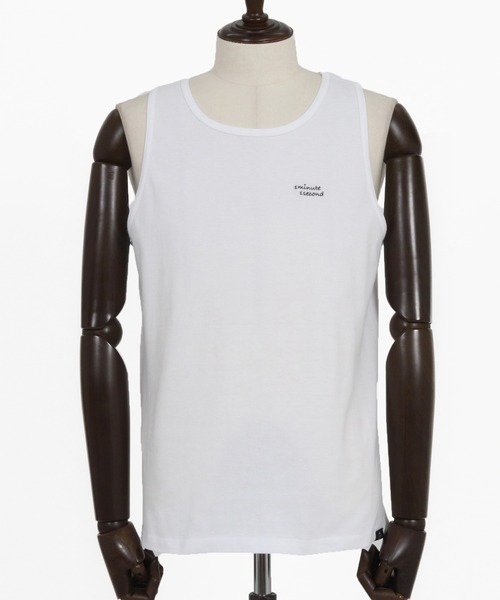1minute 1second(ワンミニットワンセカンド)の「mta564-cursive print tank top タンクトップ(タンクトップ・メンズ・ブラック×ホワイト/ホワイト×グレー・M/L/XL)」の15枚目の写真