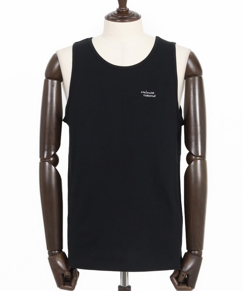 1minute 1second(ワンミニットワンセカンド)の「mta564-cursive print tank top タンクトップ(タンクトップ・メンズ・ブラック×ホワイト/ホワイト×グレー・M/L/XL)」の17枚目の写真