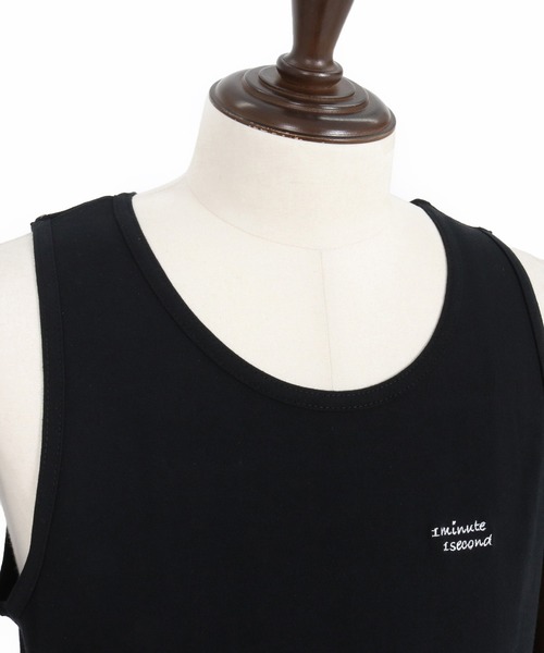 1minute 1second(ワンミニットワンセカンド)の「mta564-cursive print tank top タンクトップ(タンクトップ・メンズ・ブラック×ホワイト/ホワイト×グレー・M/L/XL)」の19枚目の写真