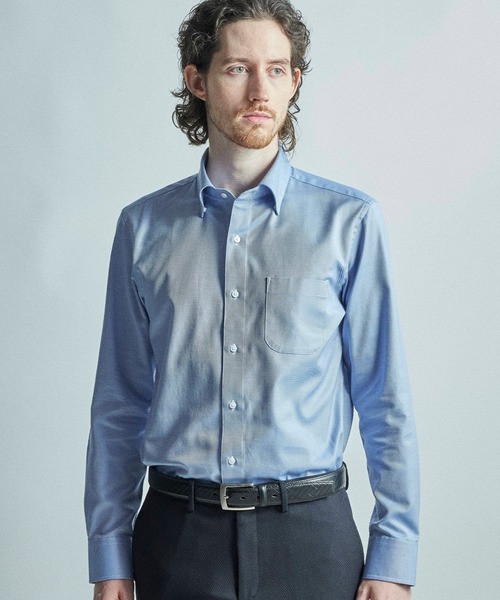 MEN'S BIGI(メンズビギ)の「【ACTIVE TAILOR/アクティブテイラー】コットンツイルドレスシャツ<イージーケア>(シャツ/ブラウス・メンズ・ブルー/ホワイト・04/03/02/01)」の1枚目の写真