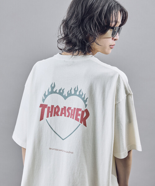 セール】THRASHER/スラッシャー バックロゴフレイムハート Tシャツ