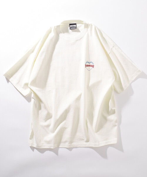 THRASHER（スラッシャー）の「THRASHER/スラッシャー バックロゴフレイムハート Tシャツ(限定展開)(UNISEX)（Tシャツ/カットソー・メンズ・ネイビー/オフホワイト/ブラック・SMALL/LARGE/MEDIUM）」の8枚目の写真