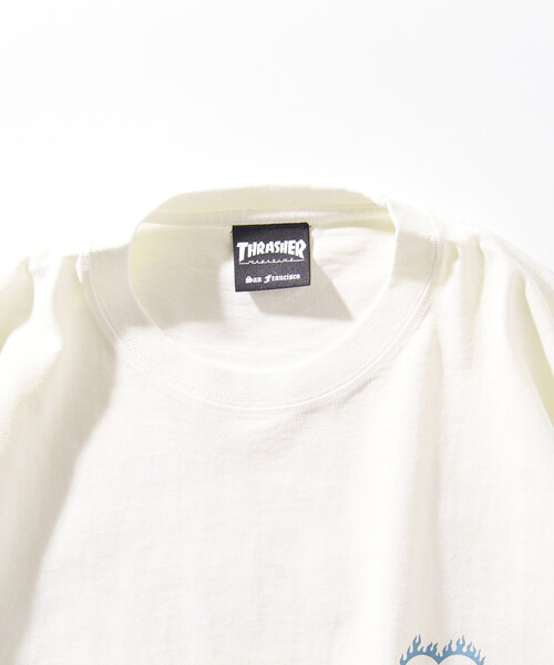 THRASHER（スラッシャー）の「THRASHER/スラッシャー バックロゴフレイムハート Tシャツ(限定展開)(UNISEX)（Tシャツ/カットソー・メンズ・ネイビー/オフホワイト/ブラック・SMALL/LARGE/MEDIUM）」の9枚目の写真