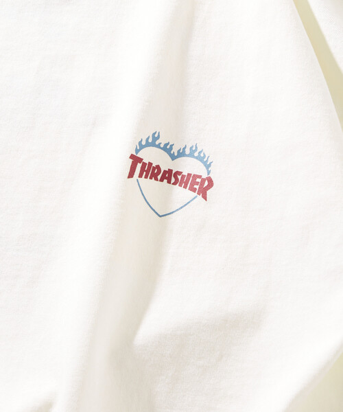 THRASHER（スラッシャー）の「THRASHER/スラッシャー バックロゴフレイムハート Tシャツ(限定展開)(UNISEX)（Tシャツ/カットソー・メンズ・ネイビー/オフホワイト/ブラック・SMALL/LARGE/MEDIUM）」の11枚目の写真