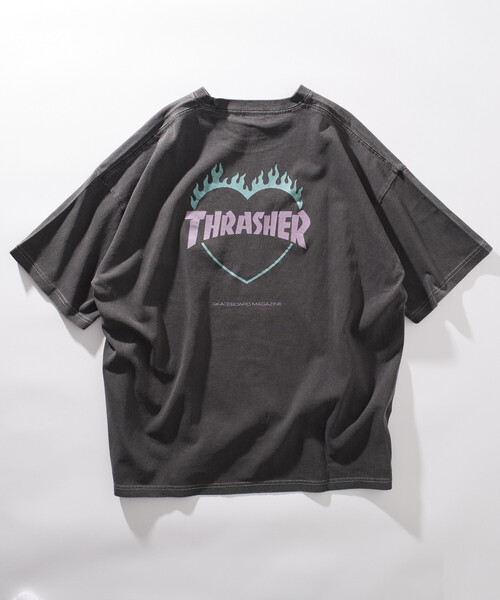 THRASHER（スラッシャー）の「THRASHER/スラッシャー バックロゴフレイムハート Tシャツ(限定展開)(UNISEX)（Tシャツ/カットソー・メンズ・ネイビー/オフホワイト/ブラック・SMALL/LARGE/MEDIUM）」の13枚目の写真