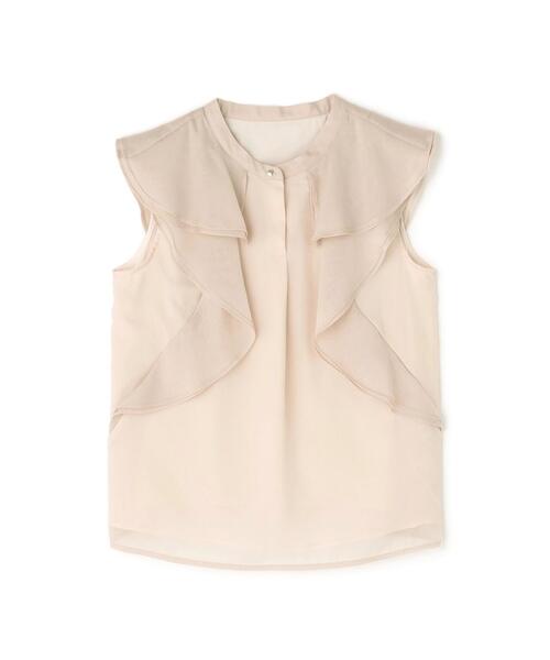 NATURAL BEAUTY BASIC(ナチュラルビューティーベーシック)の「◇ラッフルシアーブラウス(シャツ/ブラウス・レディース・ワイン/ベージュ/ライトグリーン・FREE)」の4枚目の写真