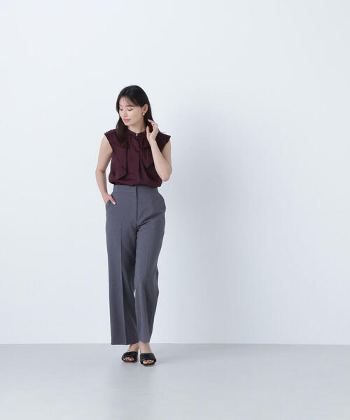 NATURAL BEAUTY BASIC(ナチュラルビューティーベーシック)の「◇ラッフルシアーブラウス(シャツ/ブラウス・レディース・ワイン/ベージュ/ライトグリーン・FREE)」の18枚目の写真