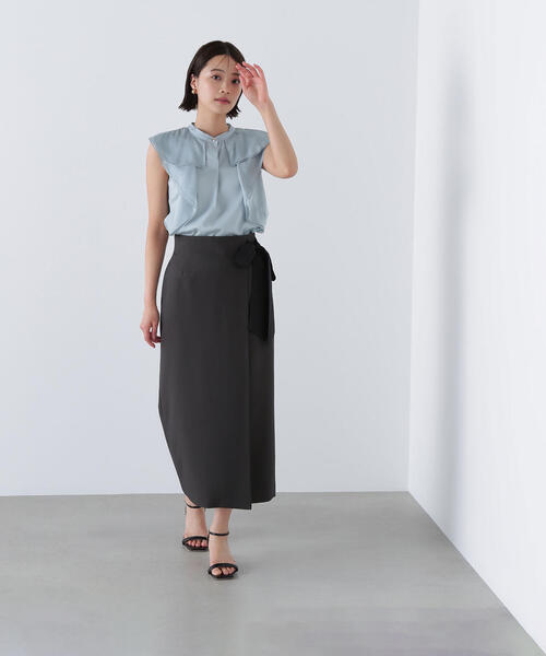NATURAL BEAUTY BASIC(ナチュラルビューティーベーシック)の「◇ラッフルシアーブラウス(シャツ/ブラウス・レディース・ワイン/ベージュ/ライトグリーン・FREE)」の21枚目の写真