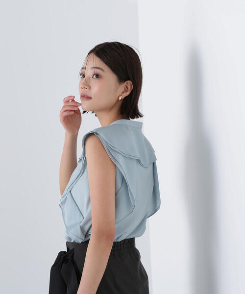 NATURAL BEAUTY BASIC(ナチュラルビューティーベーシック)の「◇ラッフルシアーブラウス(シャツ/ブラウス・レディース・ワイン/ベージュ/ライトグリーン・FREE)」の22枚目の写真