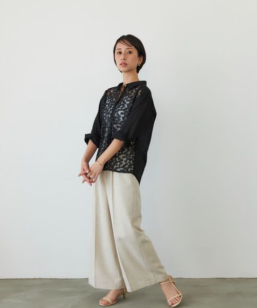 STRATA(エストラータ)の「フラワーエンブロイダリーシャツ 【低身長・小柄女性】(シャツ/ブラウス・レディース・ホワイト/ブラック・ONE SIZE)」の6枚目の写真