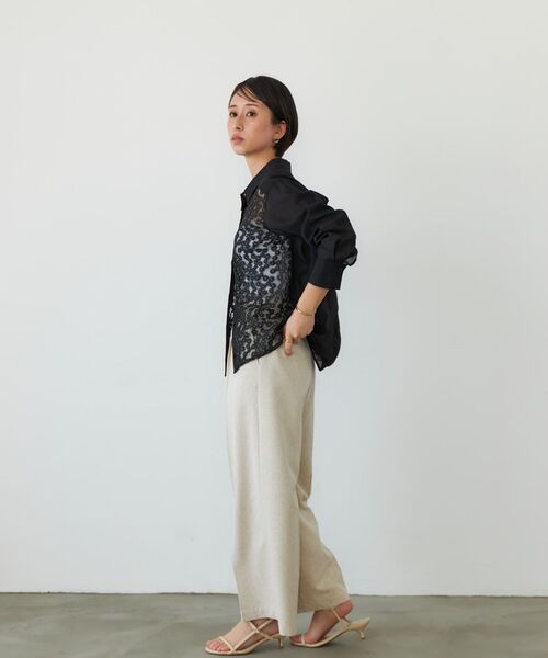 STRATA(エストラータ)の「フラワーエンブロイダリーシャツ 【低身長・小柄女性】(シャツ/ブラウス・レディース・ホワイト/ブラック・ONE SIZE)」の7枚目の写真
