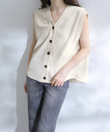 La TOTALITE - ラトータリテ☆LaTOTALITE☆ フロントスカラレースシャツ☆ベージュ 予約》【洗える】ストレッチレーススキッパーカットソー（T