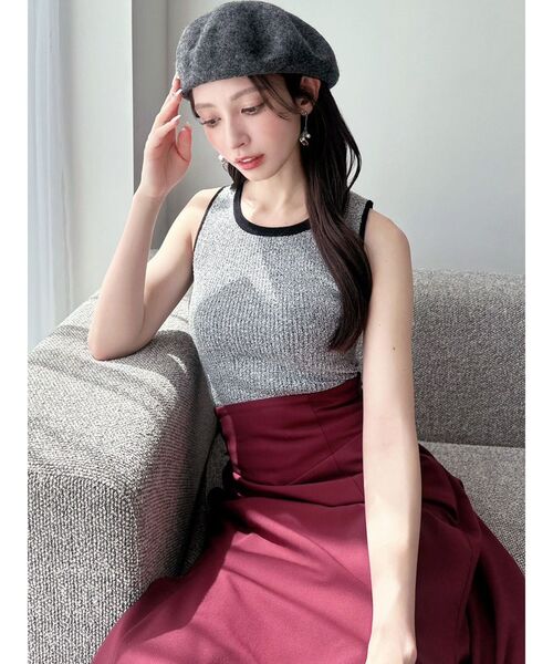 RESEXXY（リゼクシー）の「メランジニットタンク（タンクトップ・レディース・ブラック/グレー/ブラウン・FREE）」の5枚目の写真