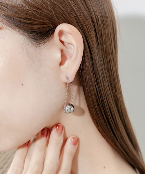 セール】メタルボールチェーンピアス（ピアス（両耳用