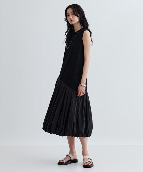 GALLEST(ギャレスト)の「バルーン切替ワンピース(ワンピース・レディース・ブラック/グリーン・38)」の3枚目の写真