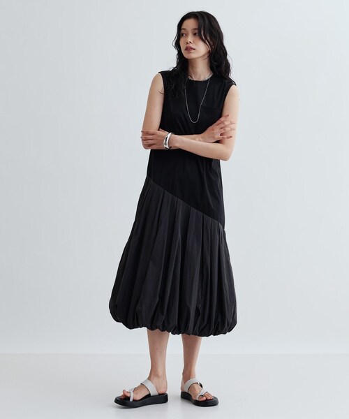 GALLEST(ギャレスト)の「バルーン切替ワンピース(ワンピース・レディース・ブラック/グリーン・38)」の4枚目の写真